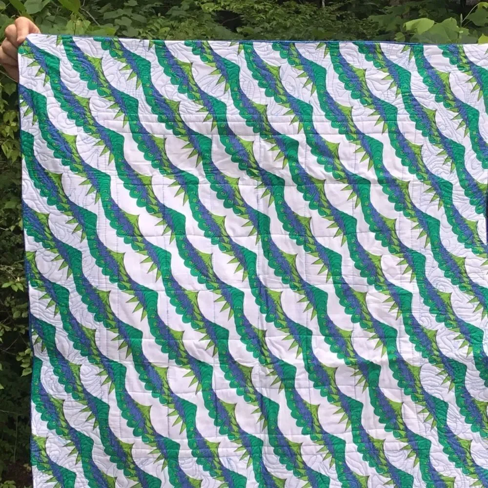 NWT Hand Crafted Blue & Purple Quilt